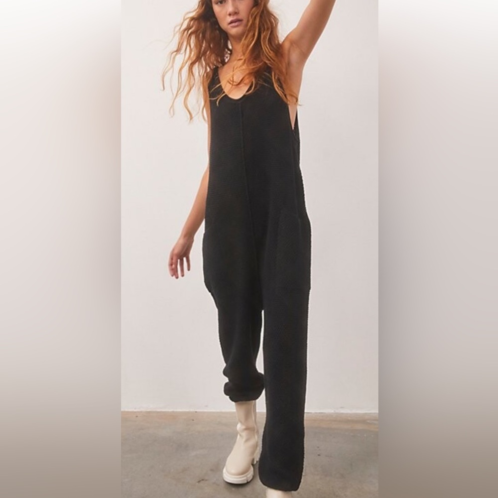 Free people BLACK Hailee jumpsuit